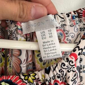 London Times Print Halter Dress